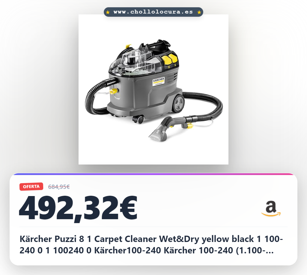 Kärcher Puzzi 8 1 Carpet Cleaner Wet&Dry yellow black 1 100-240 0 1 100240 0 Kärcher100-240 Kärcher 100-240 (1.100-240.0)