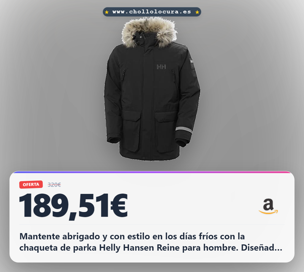Helly Hansen Men's Reine Parka Jacket - Chaqueta de Parka para Hombre en Color Negro