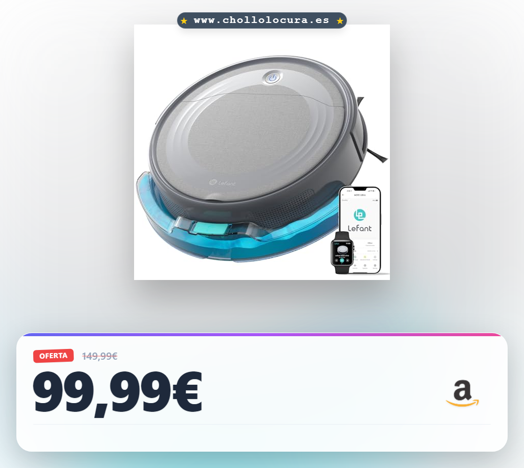 Aprovecha el robot aspirador y fregasuelos Lefant M310 Ultra con mapeo láser y succión 6000Pa en oferta