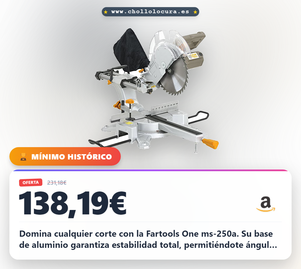 Ahorra con la sierra ingletadora radial Fartools One ms-250a para cortes precisos en madera al mejor precio