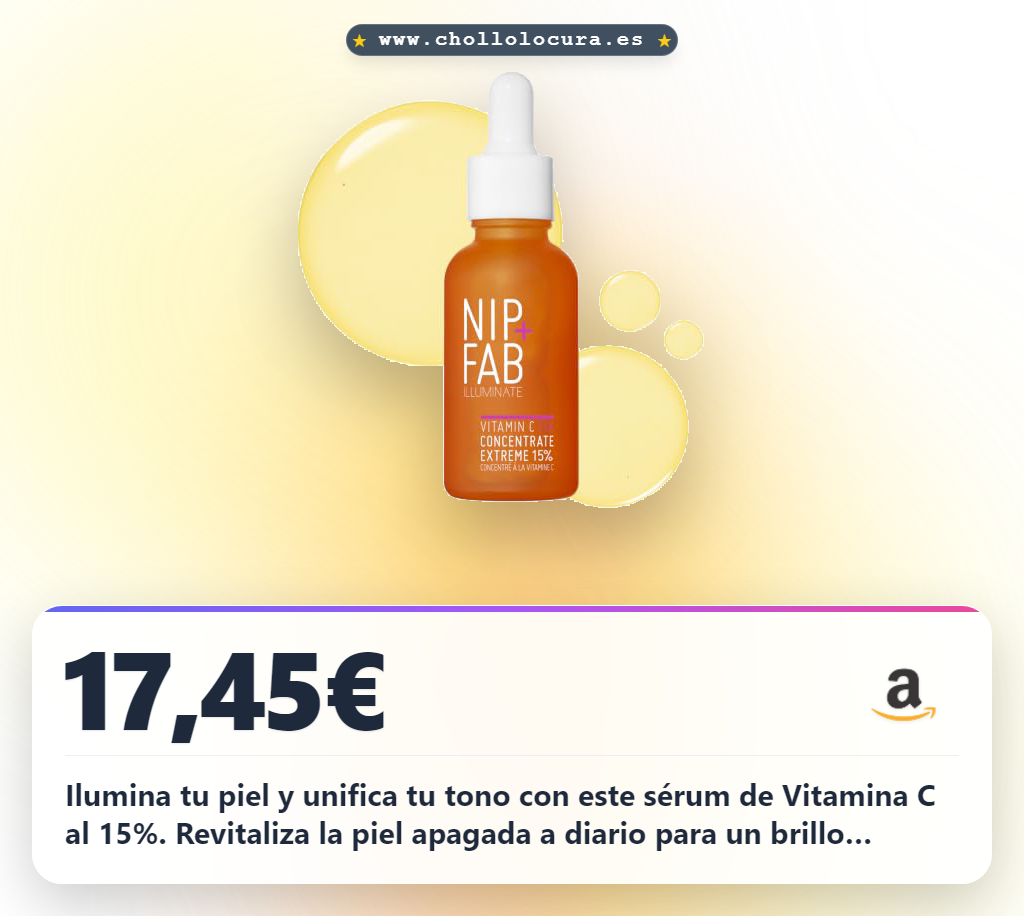 Encuentra el Nip+Fab Vitamin C Fix Sérum 15% para iluminar y unificar tu tono a precio de chollo
