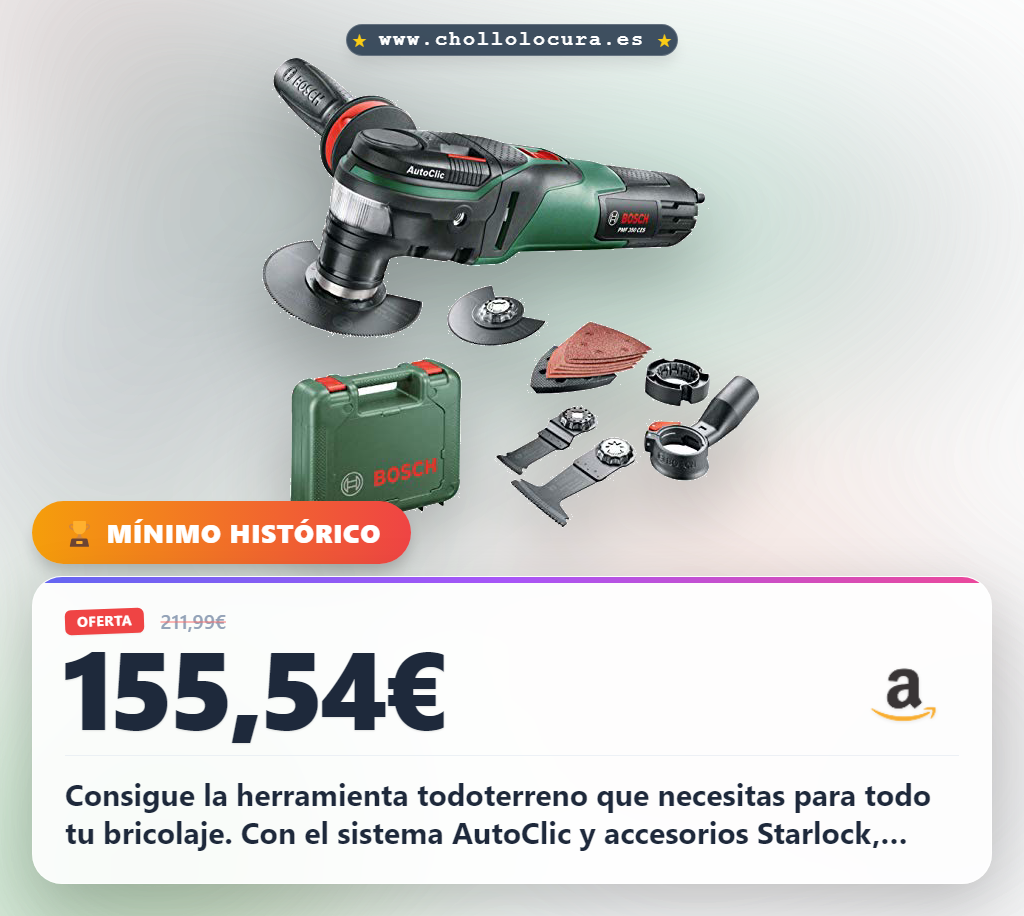Aprovecha la herramienta multifuncional Bosch PMF 350 CES para bricolaje con accesorios Starlock y sistema AutoClic
