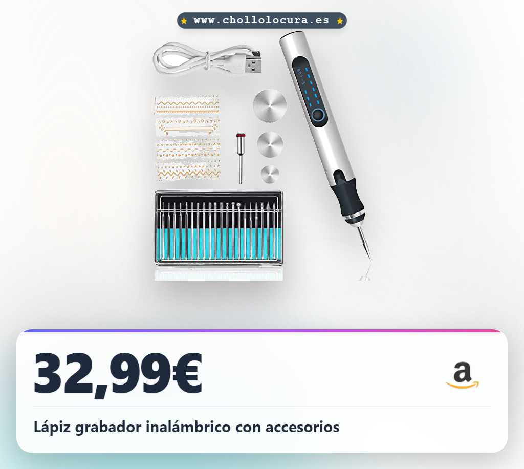 Lápiz grabador inalámbrico con accesorios