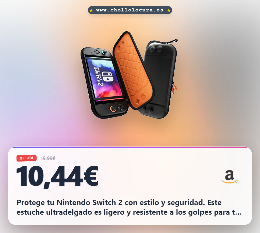 Aprovecha el estuche ultradelgado y antigolpes para Nintendo Switch 2 con diseño premium en oferta histórica
