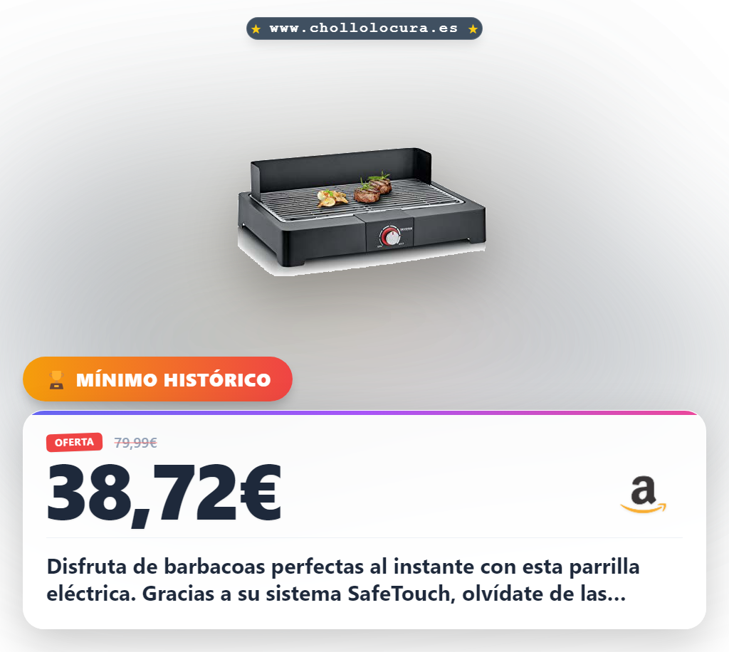 Aprovecha la barbacoa SEVERIN de mesa con parrilla de acero inoxidable para interior y exterior en oferta