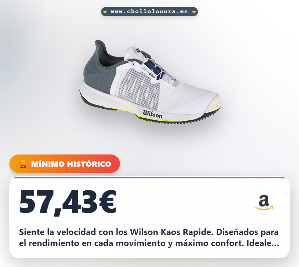 Consigue zapatillas Wilson Kaos Rapide en oferta con diseño Outer Space y color blanco