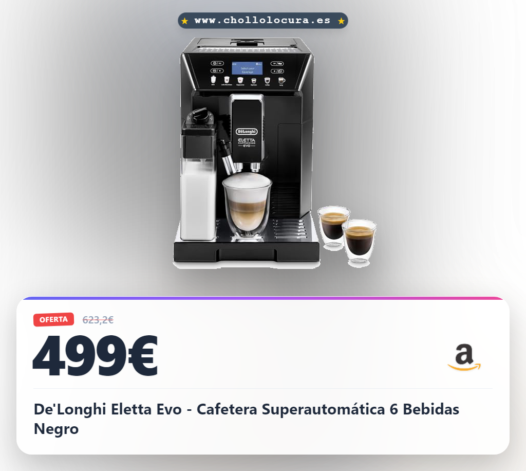 De'Longhi Eletta Evo - Cafetera Superautomática 6 Bebidas Negro