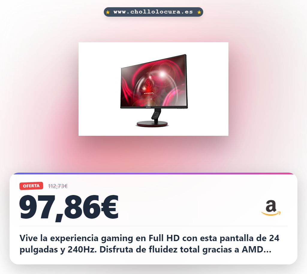 Consigue monitor gaming 24 pulgadas 240Hz con HDR y FreeSync al mejor precio