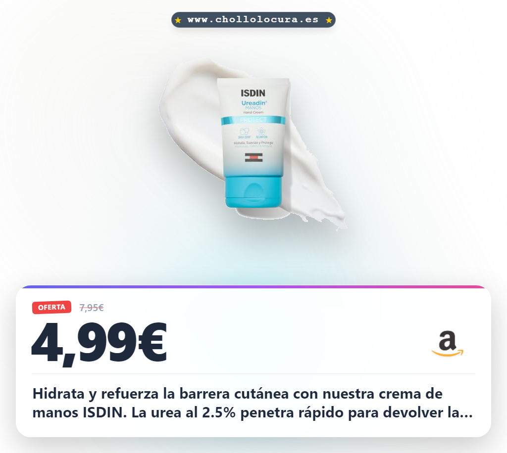 Consigue la crema de manos ISDIN Ureadin con urea al 2,5% para manos secas. Hidrata y protege a precio de chollo.