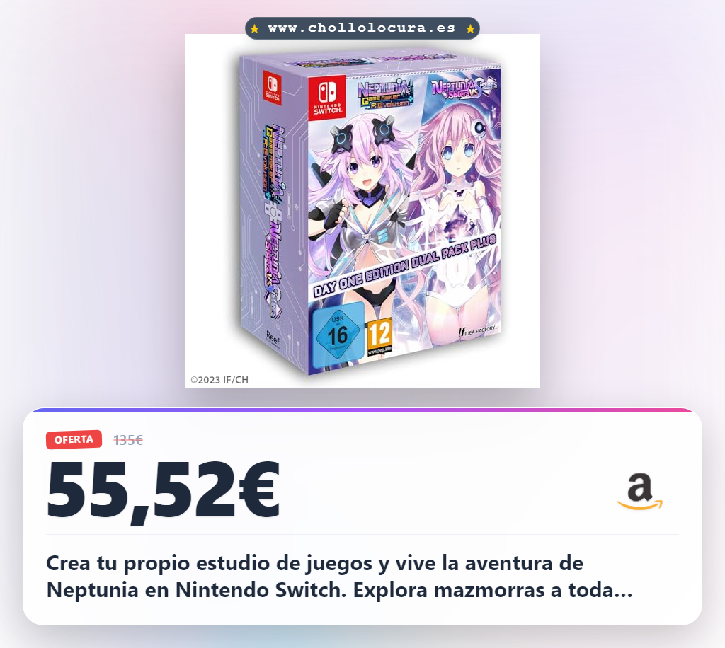 Aprovecha Neptunia Game Maker R:Evolution y Sisters VS Sisters en Nintendo Switch al mejor precio de chollo