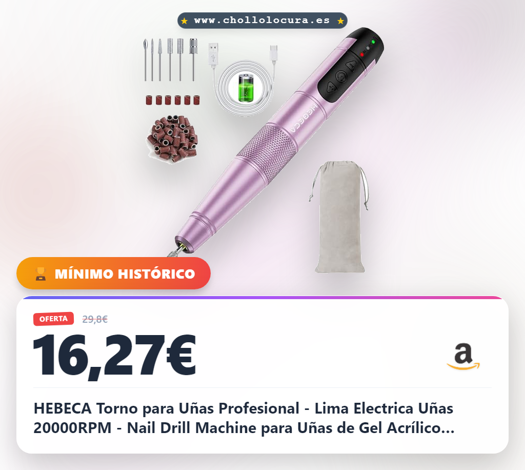 Obtén el Torno para Uñas Profesional recargable con 3 velocidades y set completo al mejor precio.
