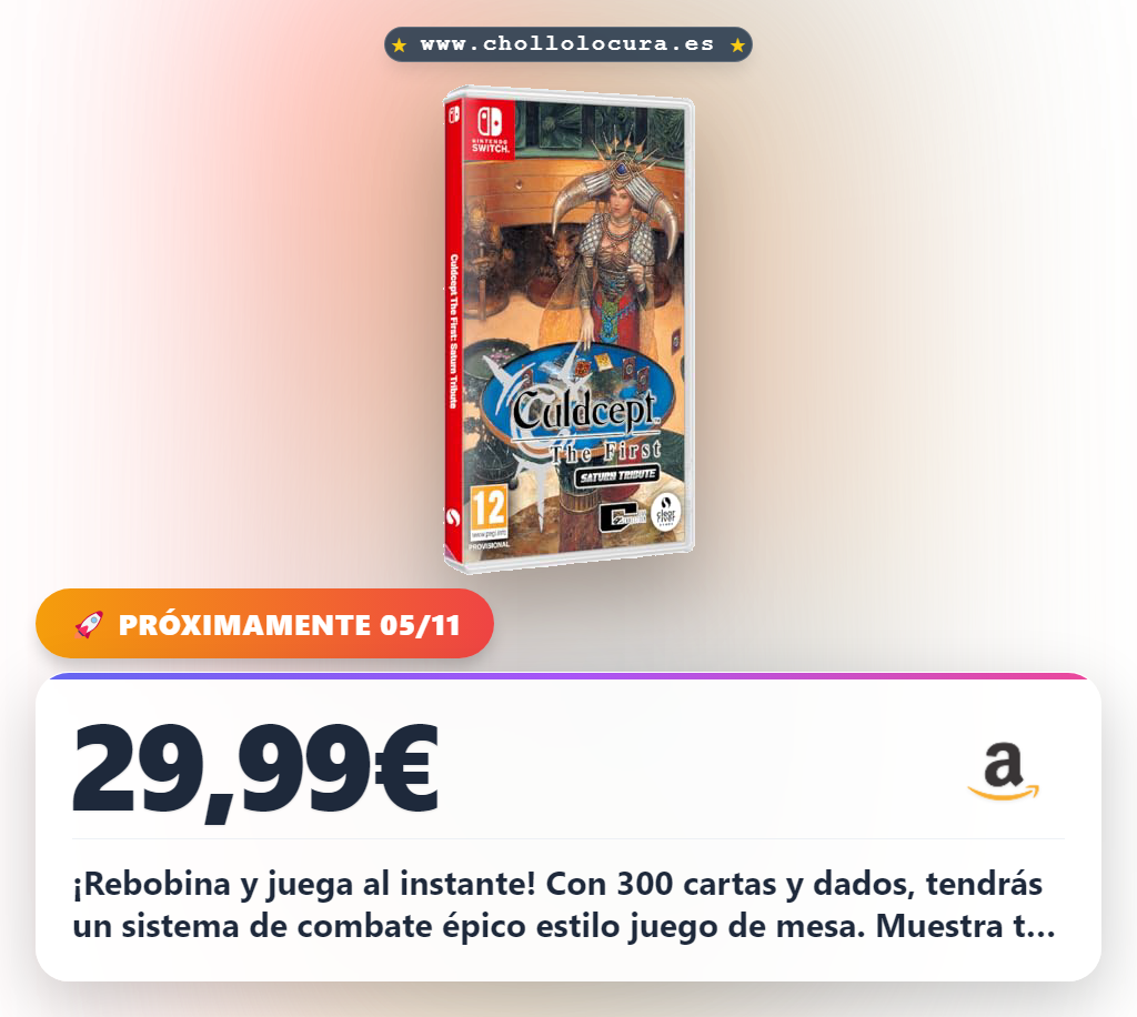 Aprovecha el Culdcept Saturn Tribute NS para Nintendo Switch con rebobinado y cambio de idioma en oferta