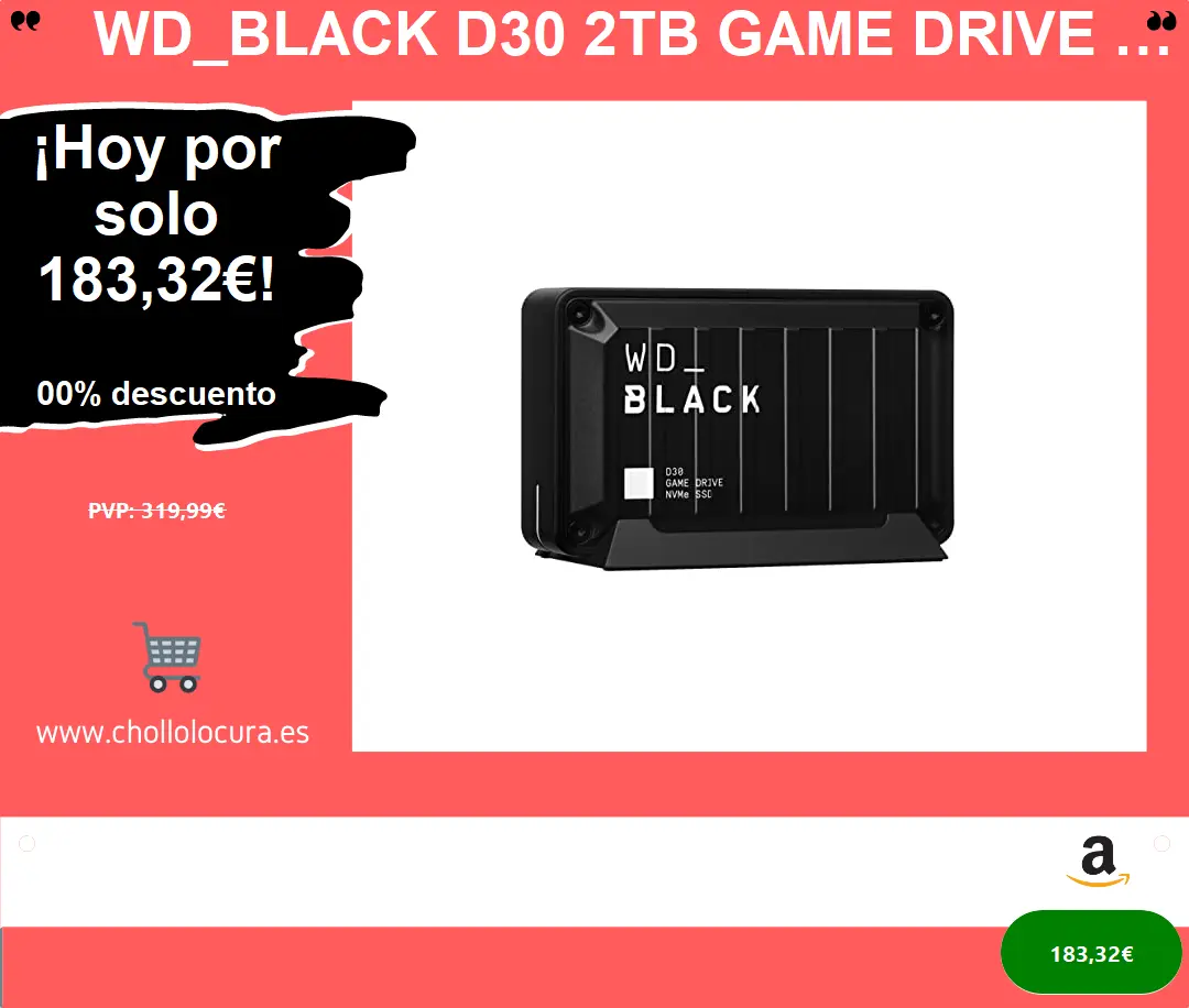 WD_BLACK D30 2TB Game Drive SSD: Potencia y Almacenamiento para tu Xbox y PlayStation 5