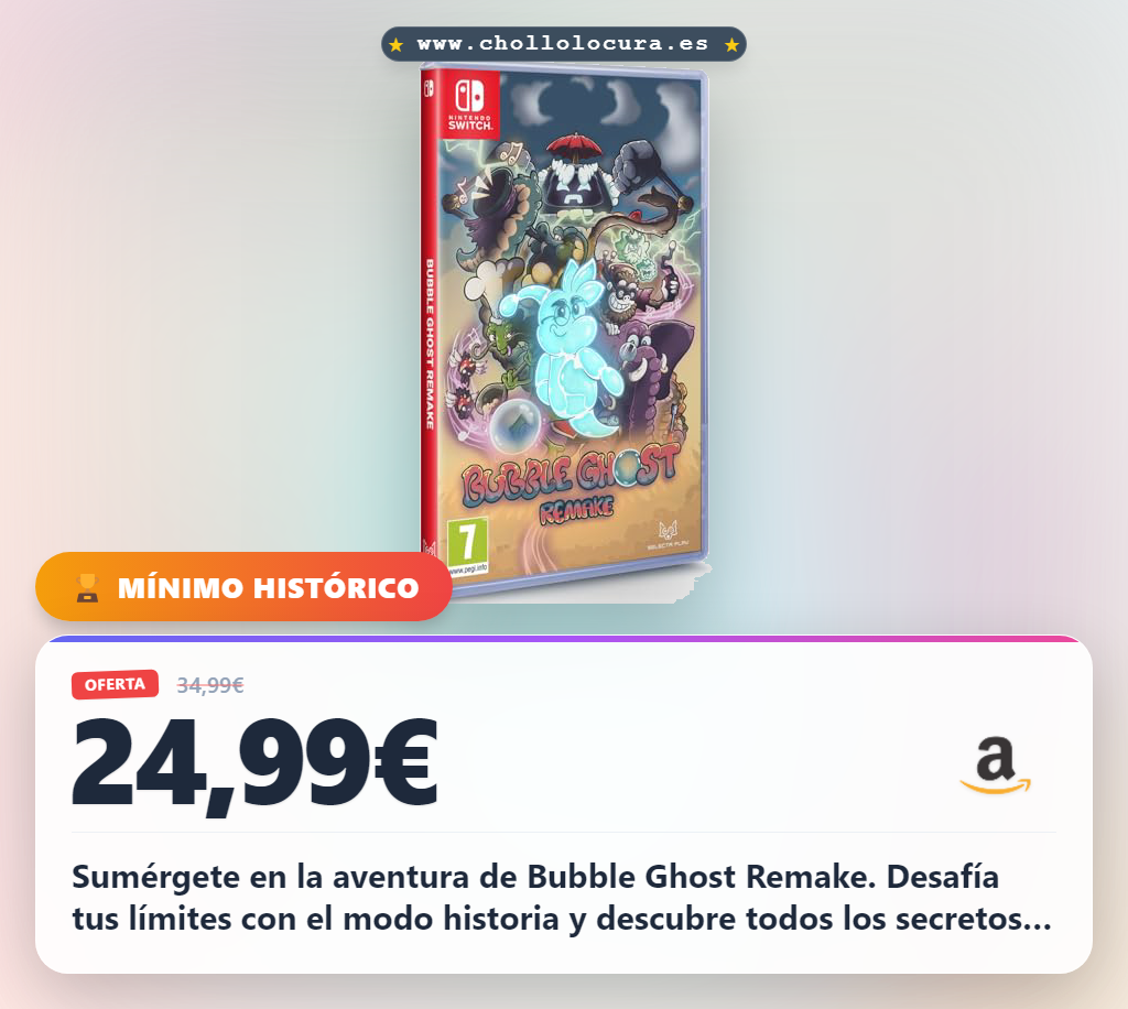 Aprovecha Bubble Ghost Remake para Nintendo Switch y desbloquea todos los modos historia y speedrun en oferta