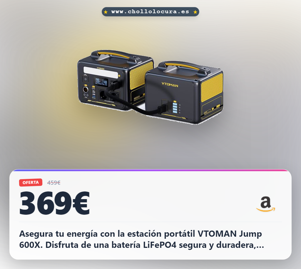 Aprovecha la estación de energía portátil VTOMAN Jump 600X con batería LiFePO4 y arrancador de vehículos al mejor precio