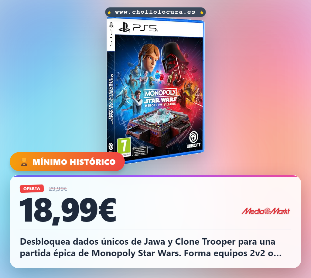 Aprovecha Monopoly Star Wars: Desbloquea dados únicos de Jawa y Clone Trooper y compite en modos 2v2 y 3v3