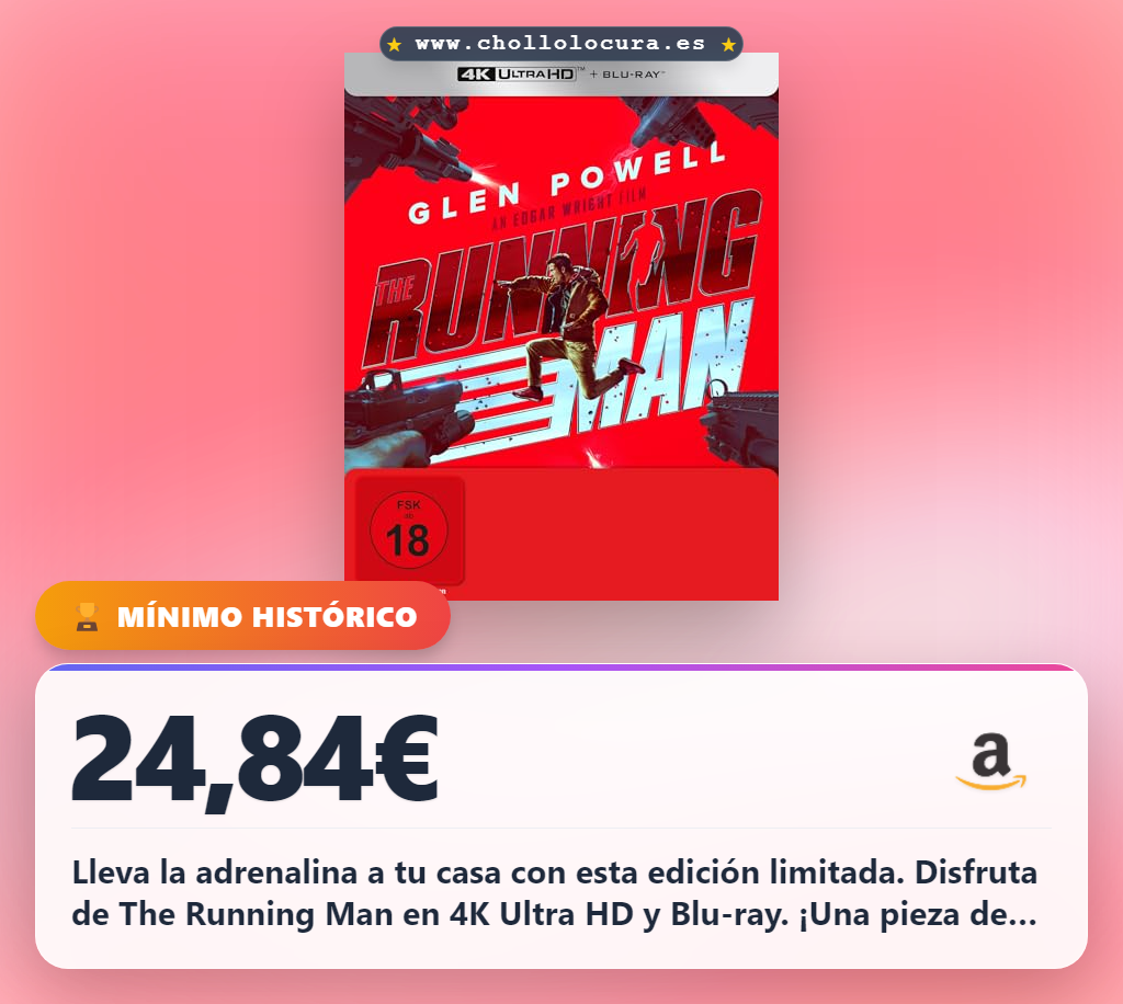 Encuentra The Running Man edición limitada en 4K Ultra HD y Blu-ray al mejor precio del mercado.