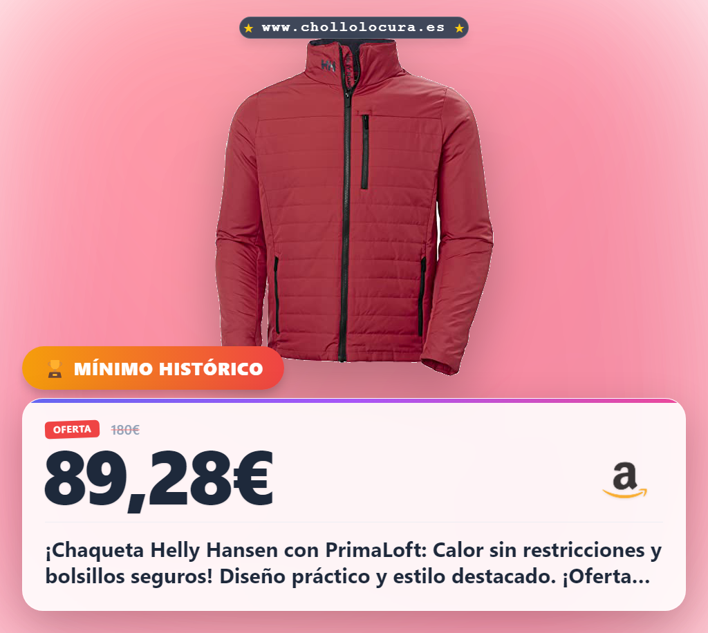 ¡Chaqueta Helly Hansen con PrimaLoft: Calor sin restricciones y bolsillos seguros!