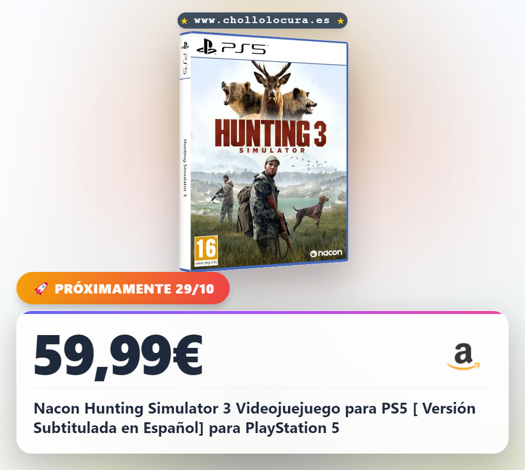 Nacon Hunting Simulator 3 Videojuejuego para PS5 [ Versión Subtitulada en Español] para PlayStation 5