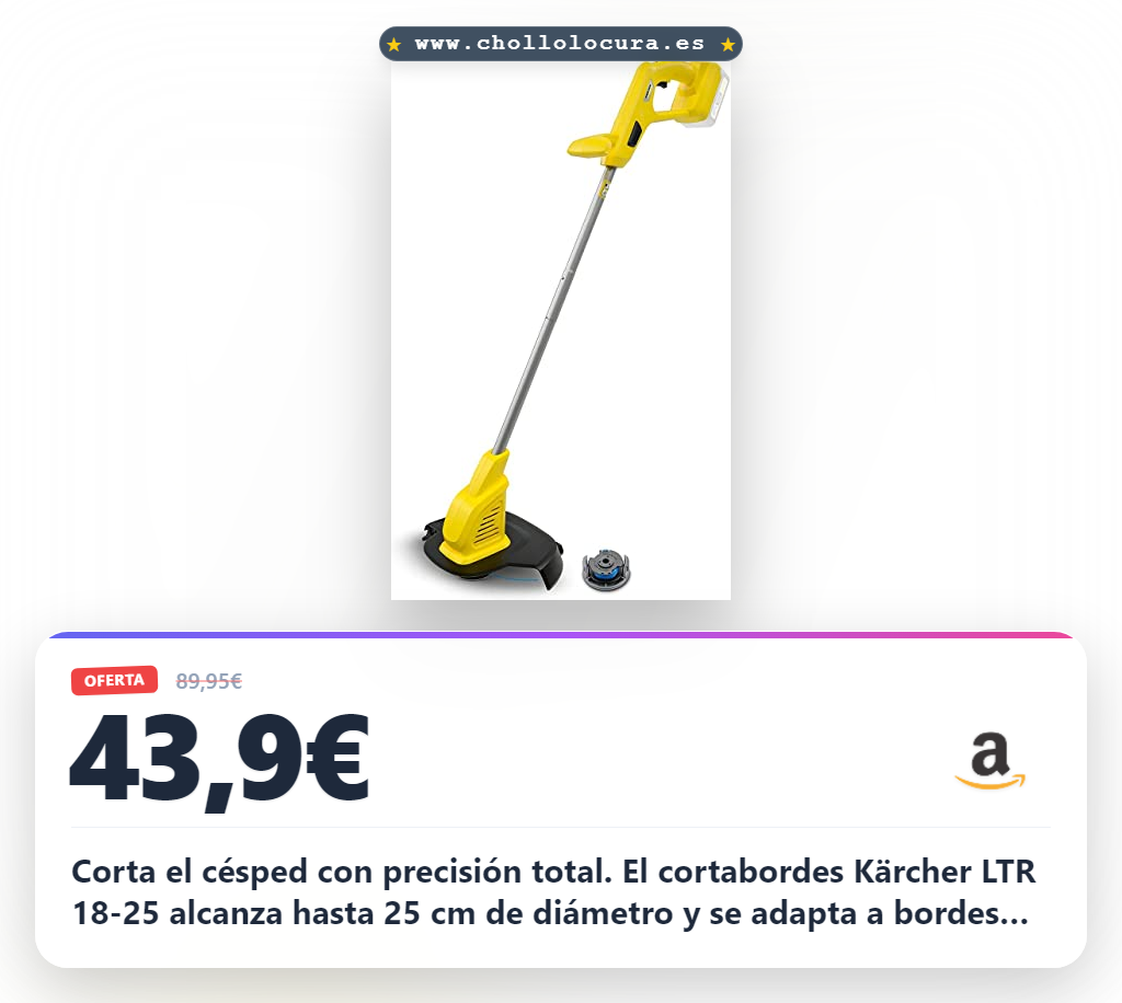 Consigue cortabordes Kärcher LTR 18-25 con corte preciso y hilo automático al mejor precio