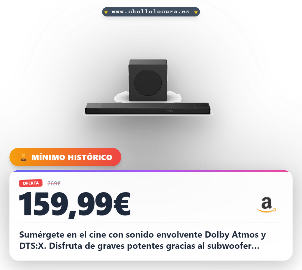 Consigue la barra de sonido Hisense AX3120Q con Dolby Atmos y DTS:X al mejor precio en oferta histórica