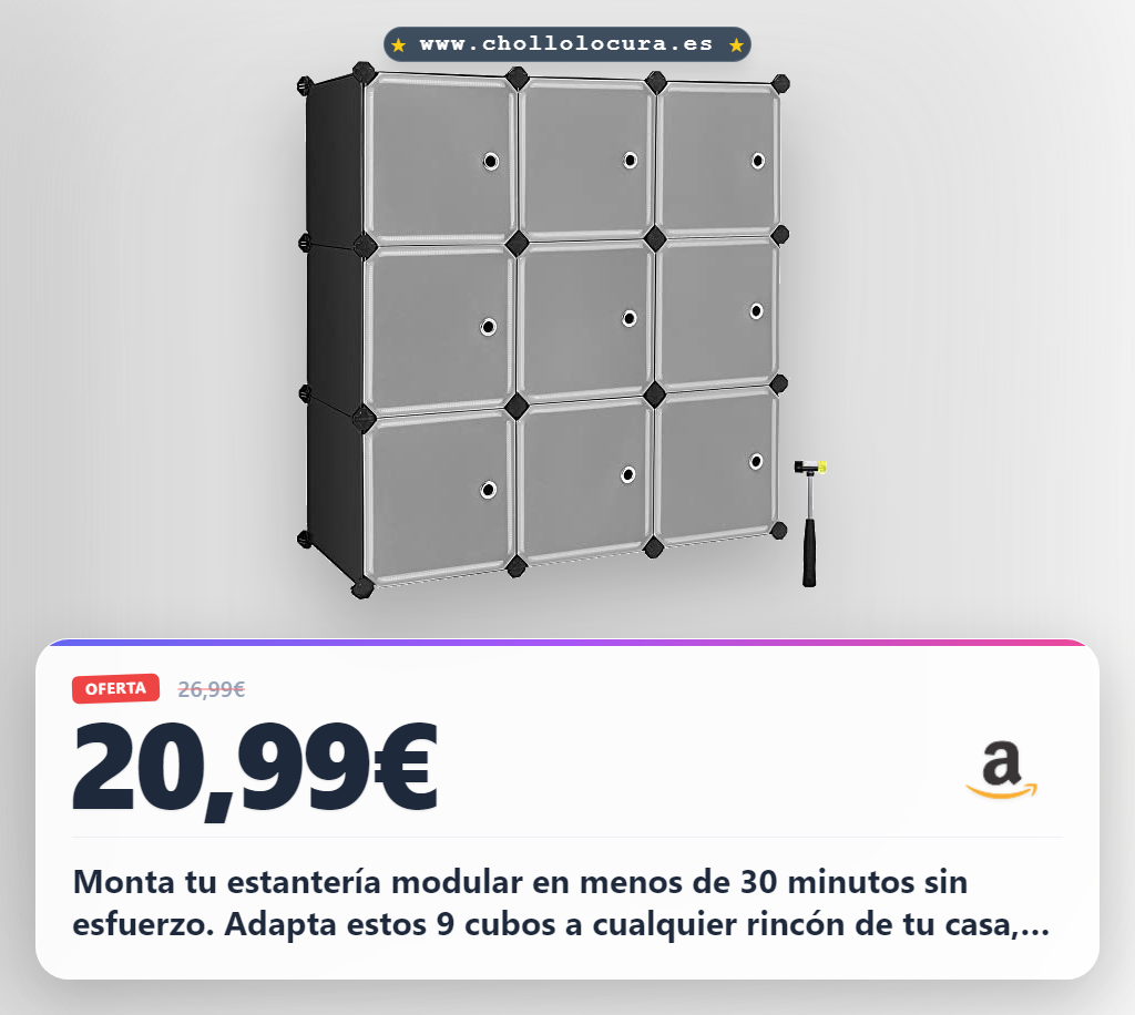 Monta tu estantería modular en menos de 30 minutos sin esfuerzo. Adapta estos 9 cubos a cualquier rincón de tu casa, oficina o sótano. Sus puertas esmeriladas protegen tus objetos y su diseño moderno le dará un toque fresco a tu espacio.