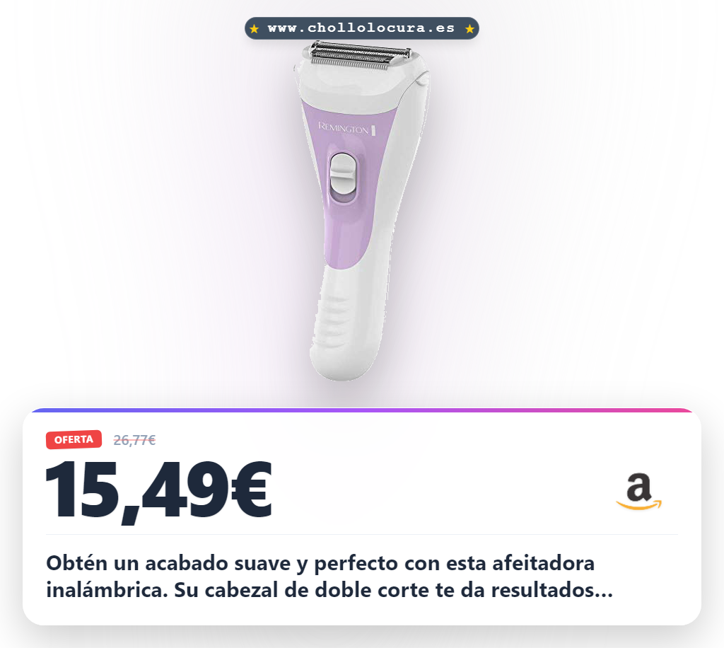 Aprovecha esta afeitadora femenina inalámbrica de doble corte con aloe vera. Consigue un afeitado suave y potente al mejor precio