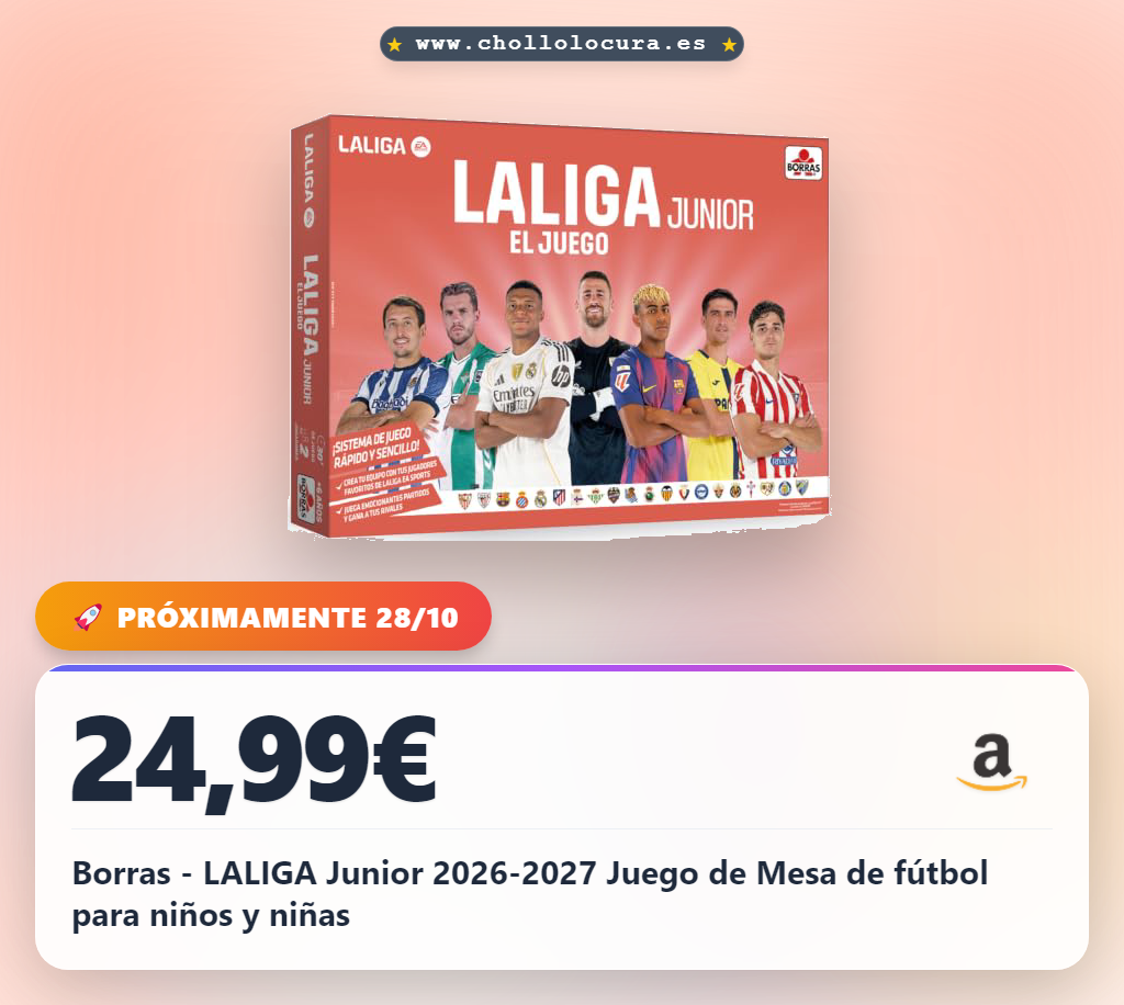 Borras - LALIGA Junior 2026-2027 Juego de Mesa de fútbol para niños y niñas