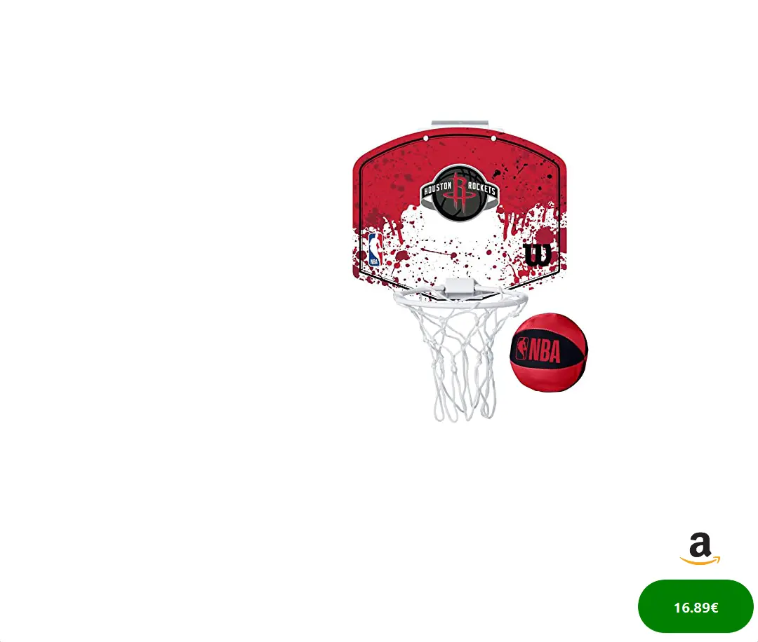 Wilson Mini canasta de baloncesto NBA TEAM MINI HOOP, HOUSTON ROCKETS, Plástico
