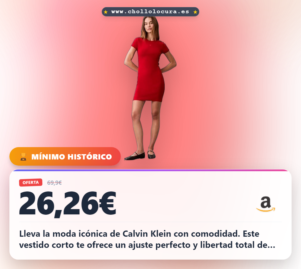 Consigue el vestido camiseta Calvin Klein corto verde con cuello redondo y algodón al mejor precio