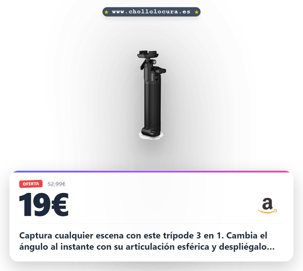 Consigue el trípode 3 en 1 de GoPro 3-Way 2.0 oficial con zoom óptico a precio de chollo