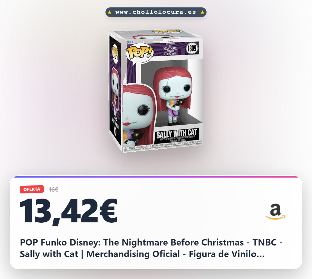 POP Funko Disney: The Nightmare Before Christmas - TNBC - Sally with Cat | Merchandising Oficial - Figura de Vinilo Coleccionable para Decoración - Regalo Friki de Cumpleaños