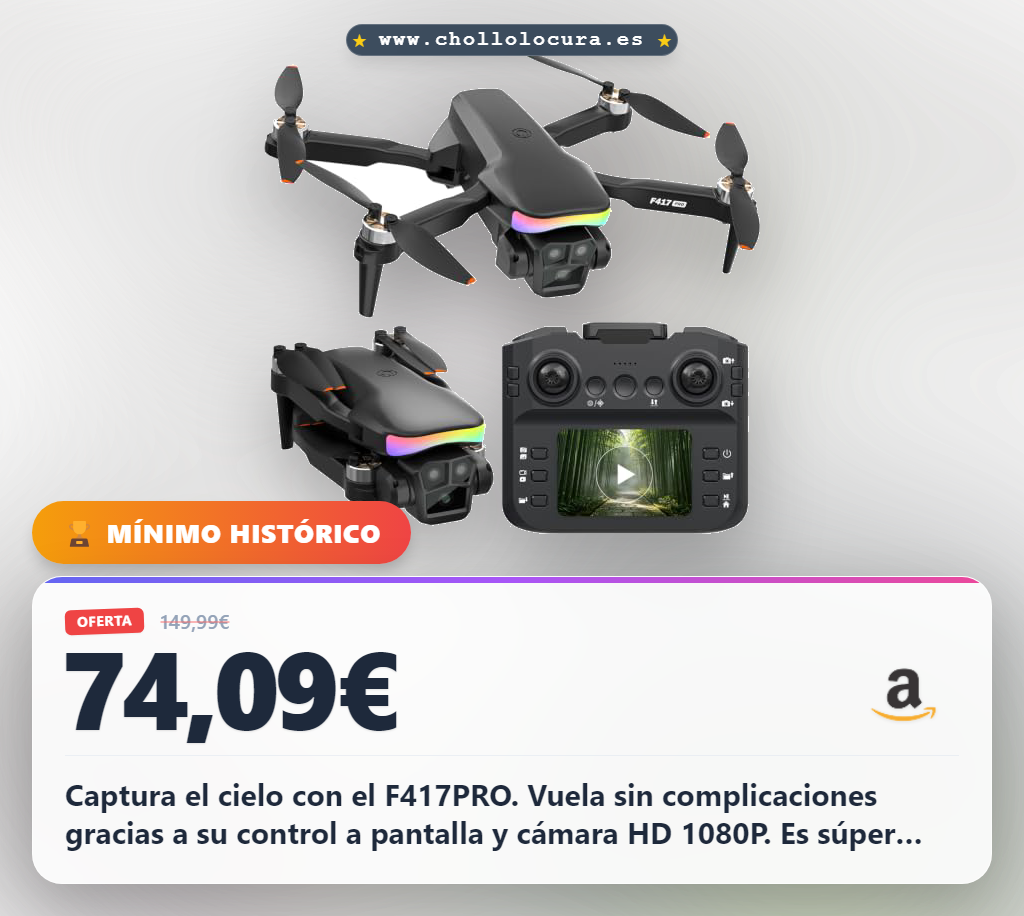 Aprovecha el F417PRO Mini FPV Drone con cámara HD 1080P y carga rápida