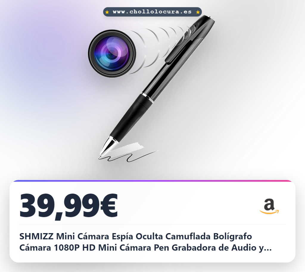 SHMIZZ Mini Cámara Espía Oculta Camuflada Bolígrafo Cámara 1080P HD Mini Cámara Pen Grabadora de Audio y Video con MicroSD 32GB