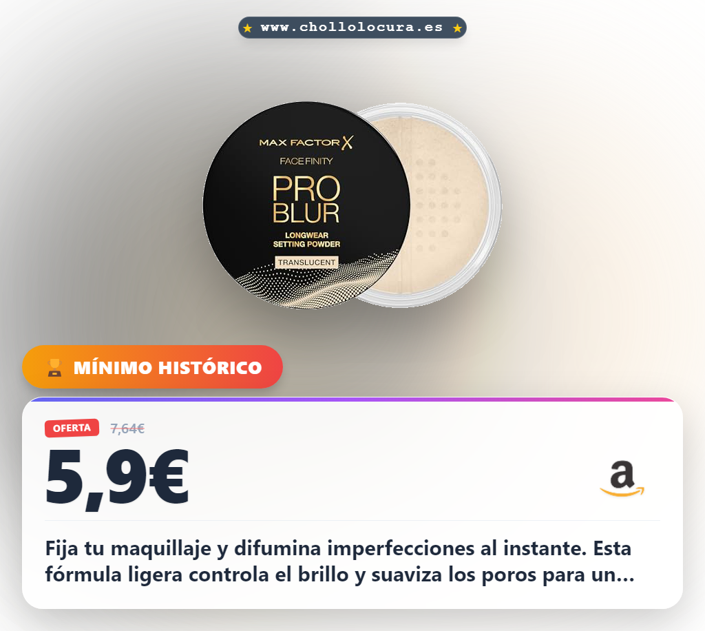 Aprovecha el polvo facial Max Factor Facefinity Pro Blur para un acabado mate y suave al mejor precio