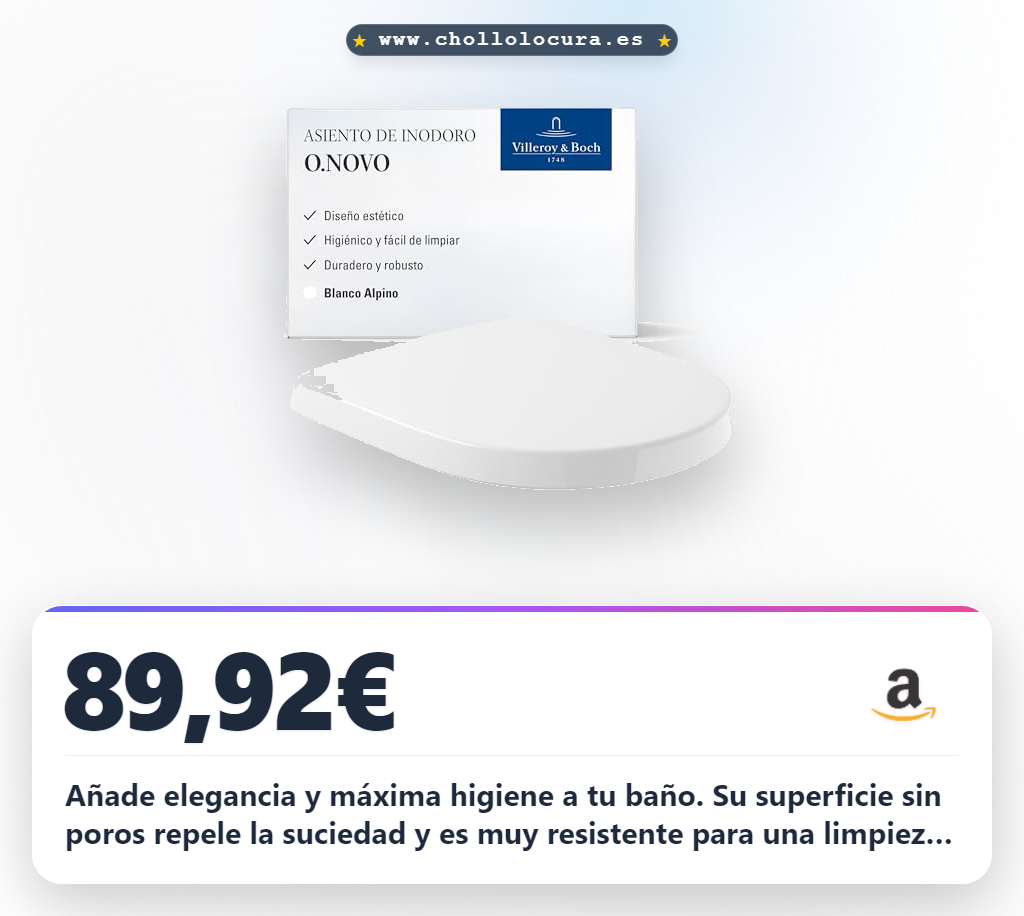 Disfruta de la máxima higiene y diseño elegante con el asiento Villeroy & Boch O.novo forma D blanco alpino en oferta