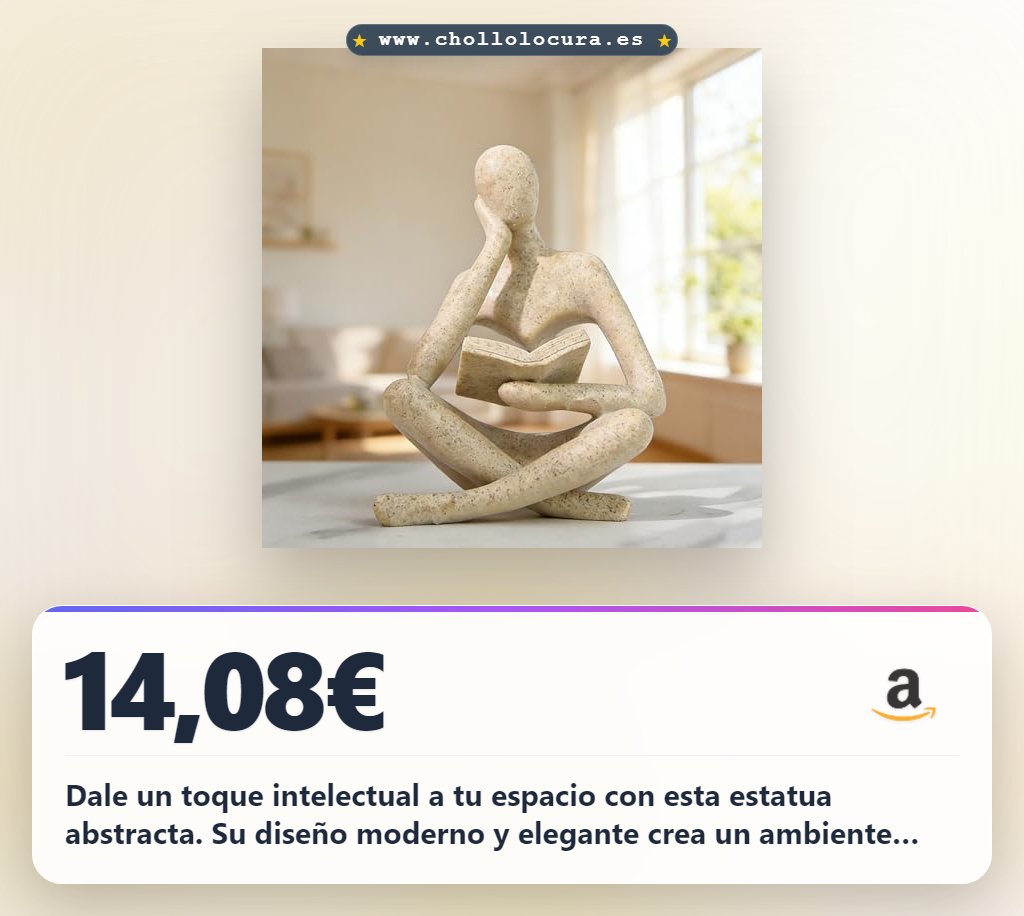 Consigue esta estatua abstracta de pensador de lectura en resina moderna para tu salón y oficina al mejor precio