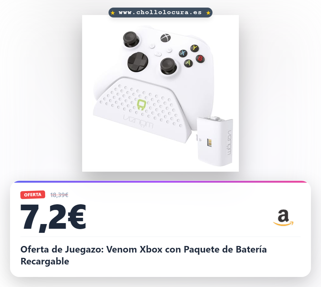 Oferta de Juegazo: Venom Xbox con Paquete de Batería Recargable