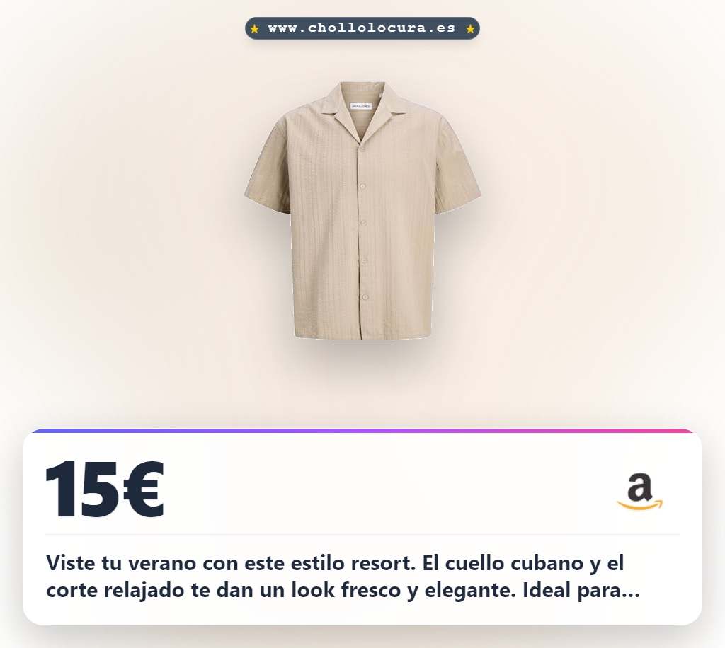 Viste tu verano con este estilo resort. El cuello cubano y el corte relajado te dan un look fresco y elegante. Ideal para relajarte en la playa o para esa noche de fiesta. Comodidad y estilo garantizados.