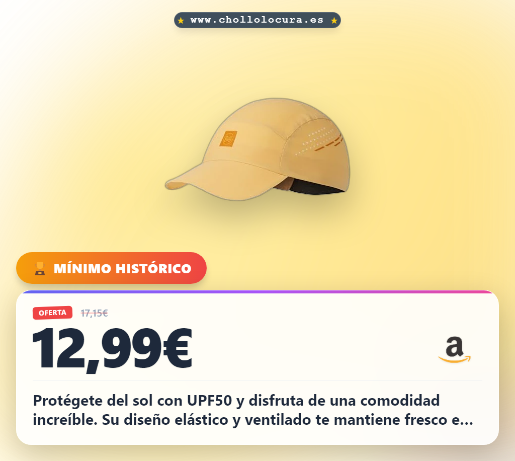 Aprovecha esta gorra Buff Pack Light UPF50 reflectante para correr y ahorrar al mejor precio de oferta