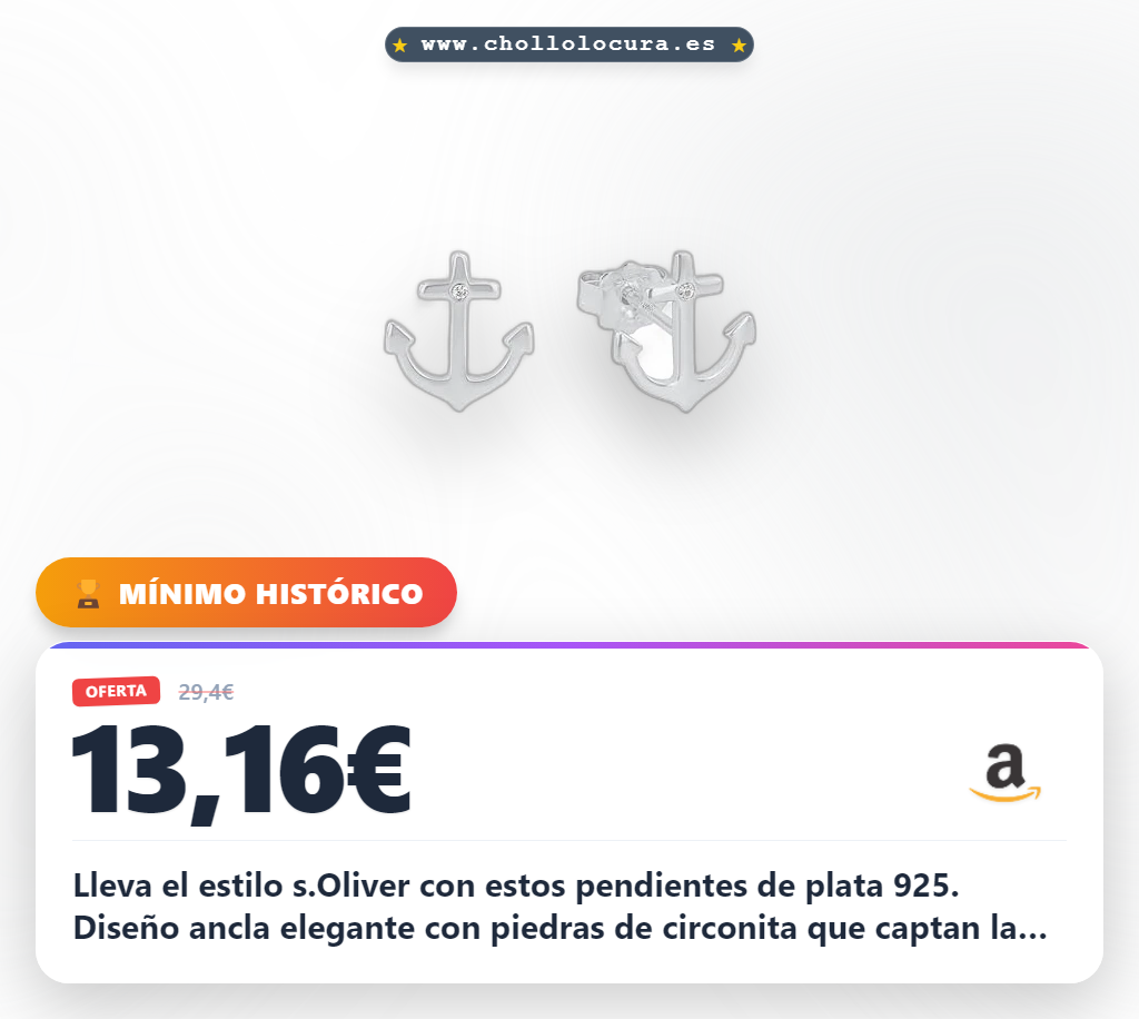 Consigue pendientes estilo ancla sOliver en plata 925 con circonitas para mujer al mejor precio
