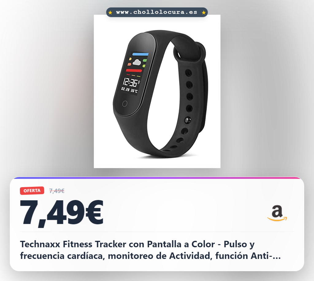 Technaxx Fitness Tracker con Pantalla a Color - Pulso y frecuencia cardíaca, monitoreo de Actividad, función Anti-pérdida, Resistente al Agua, recordatorio de notificación - Fitness Watch TX-HR6