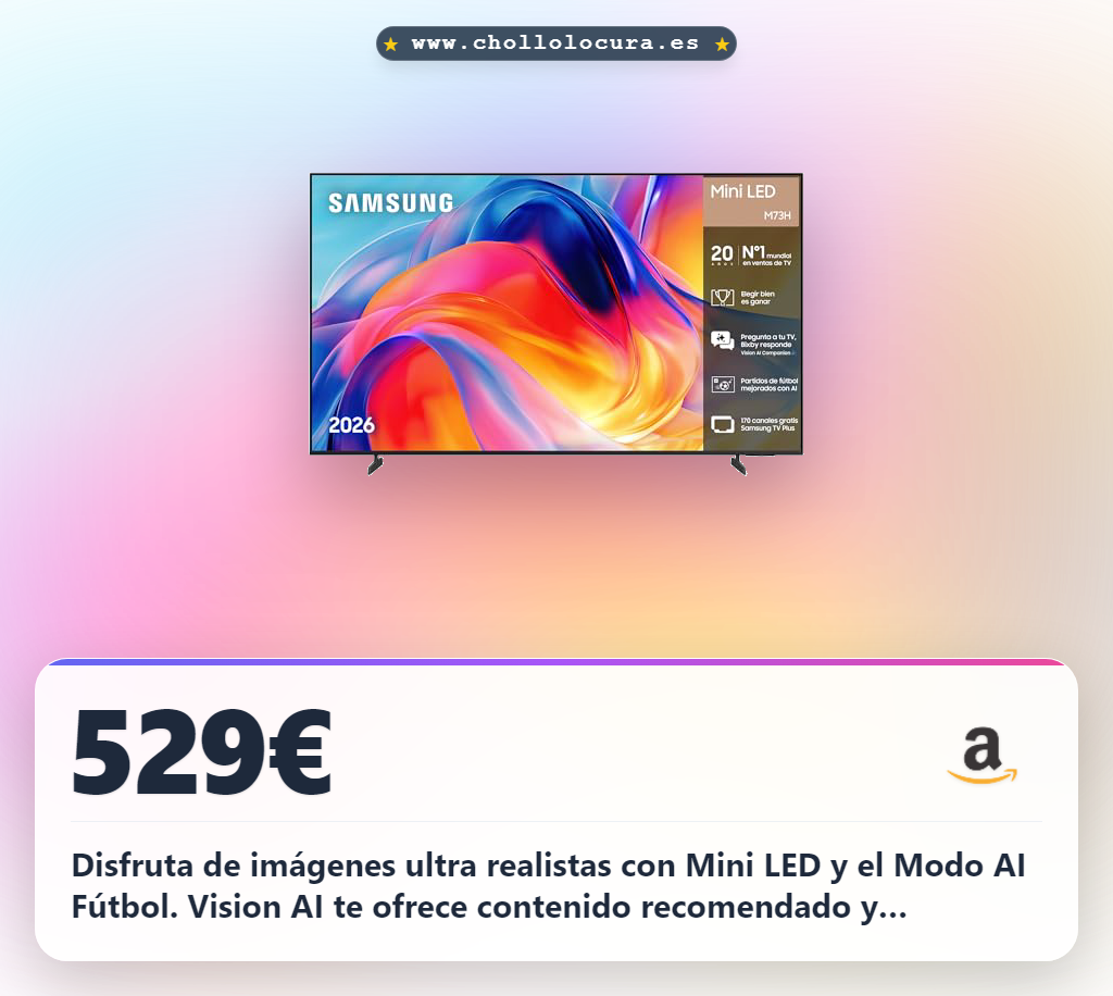 Aprovecha la Samsung TV 65 Pulgadas Mini LED 4K con Vision AI y Modo Fútbol en oferta histórica