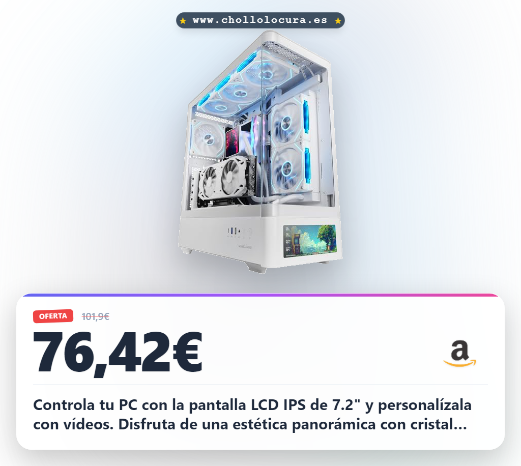 Encuentra la caja ATX Mars Gaming MC-LCDPRO con doble cámara y pantalla LCD personalizada a precio de chollo