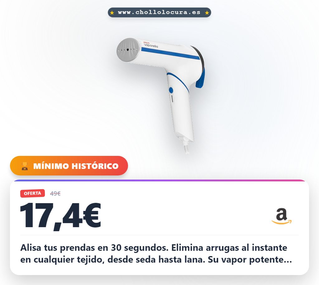 Alisa tus prendas en 30 segundos. Elimina arrugas al instante en cualquier tejido, desde seda hasta lana. Su vapor potente elimina malos olores y revitaliza tu ropa. Diseño plegable y portátil para viajes. Calidad Polti desde 1978.