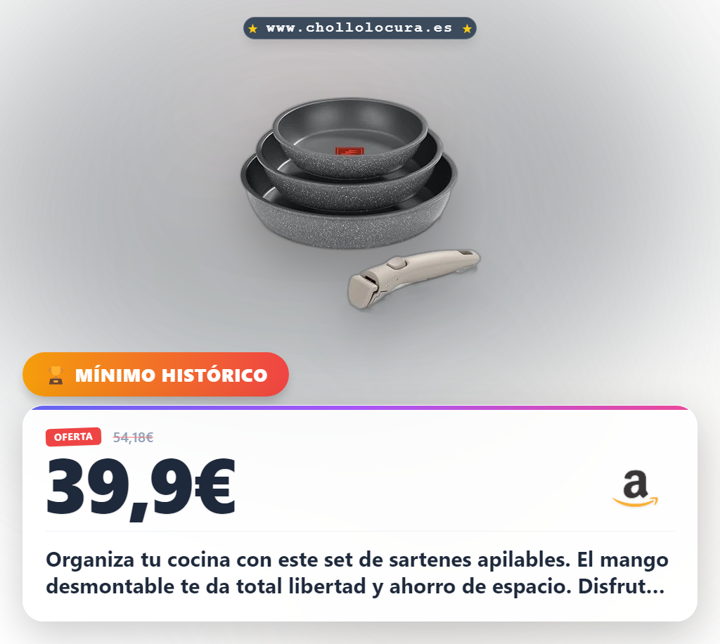 Aprovecha este set de 3 sartenes apilables Monix One Click con indicador Thermonix al mejor precio
