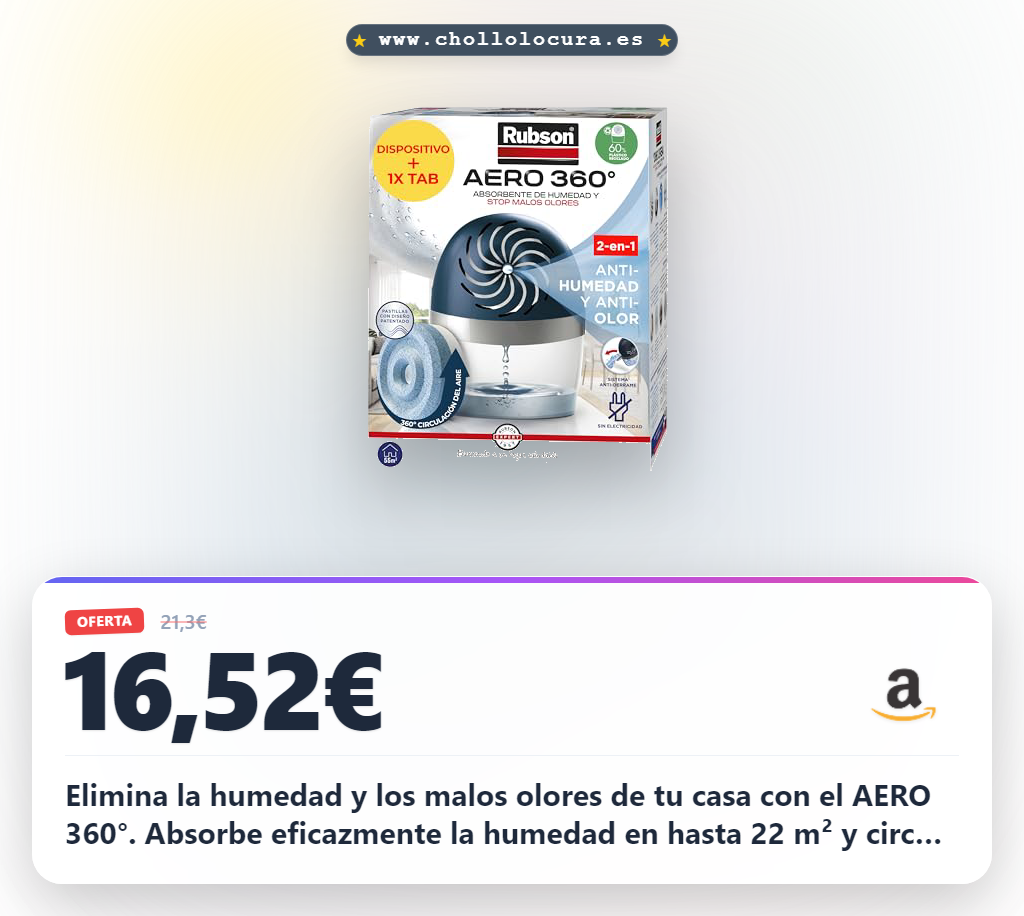 Aprovecha el deshumidificador AERO 360° para eliminar olores y humedad en tu casa al mejor precio