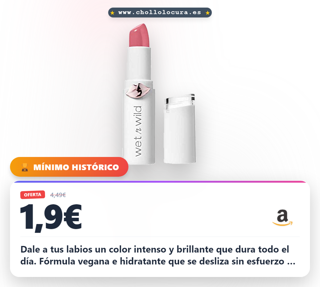 Aprovecha el labial Wet n Wild Megalast con acabado brillante y color intenso al mejor precio de la belleza