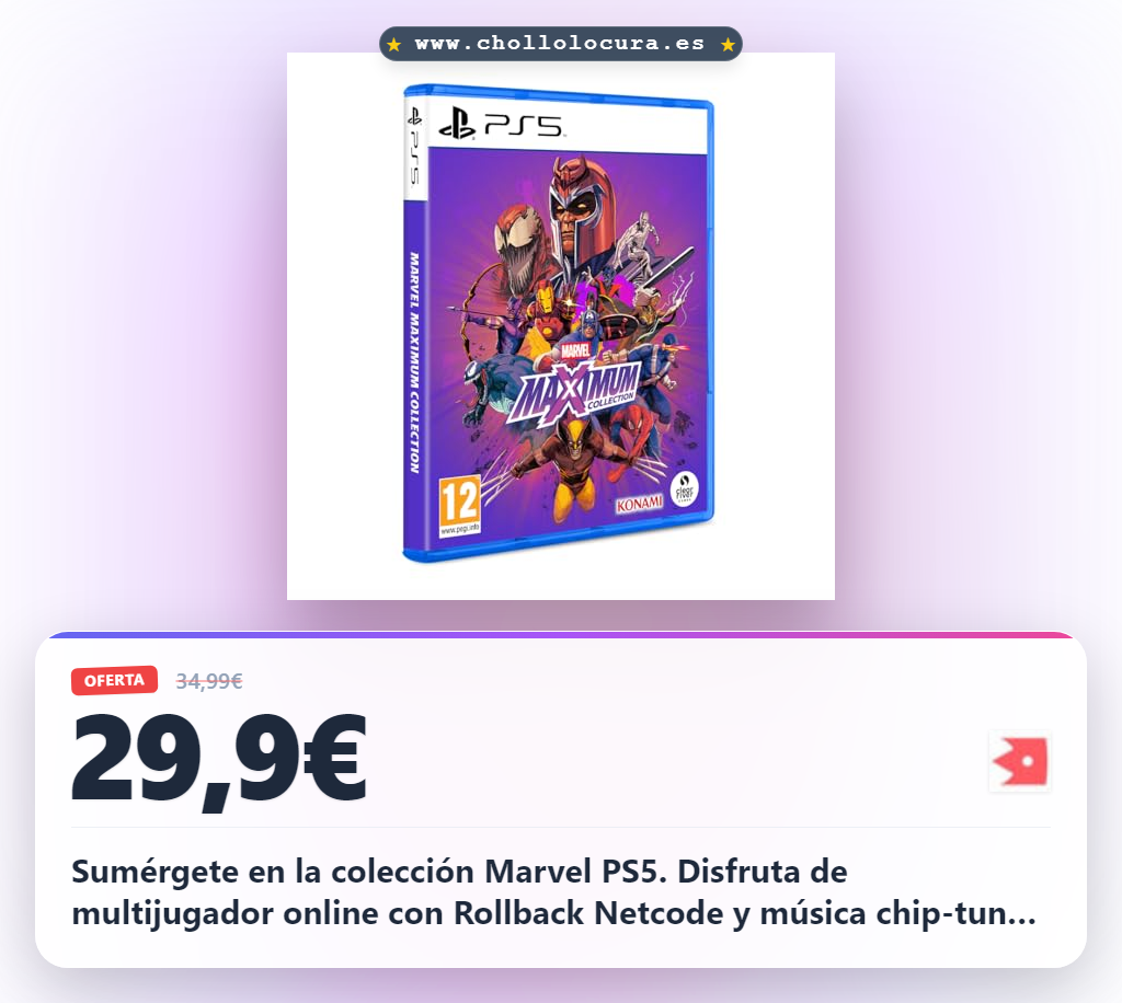 Consigue la colección Marvel MaXimum PS5 con X-Men Arcade y música retro en oferta