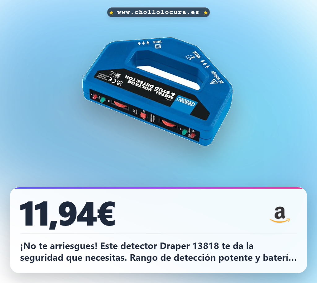 Aprovecha este detector Draper 13818 de calidad superior y fácil de usar para aficionados y profesionales en oferta